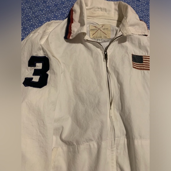 Other - Vintage Too Cool Authentic Vintage White Cotton Jacket US Flag. Size Large